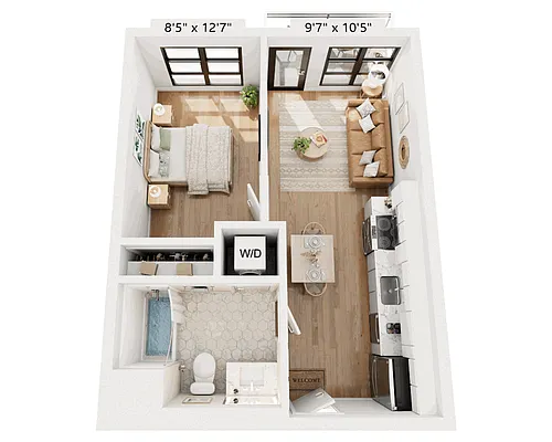 Floor plan One Bedroom - A1C
