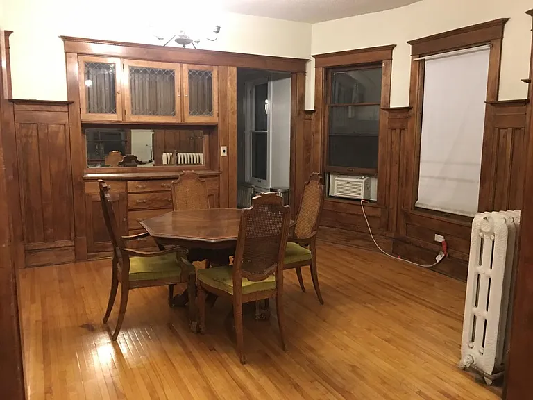 Large dining room, with hardwood floors