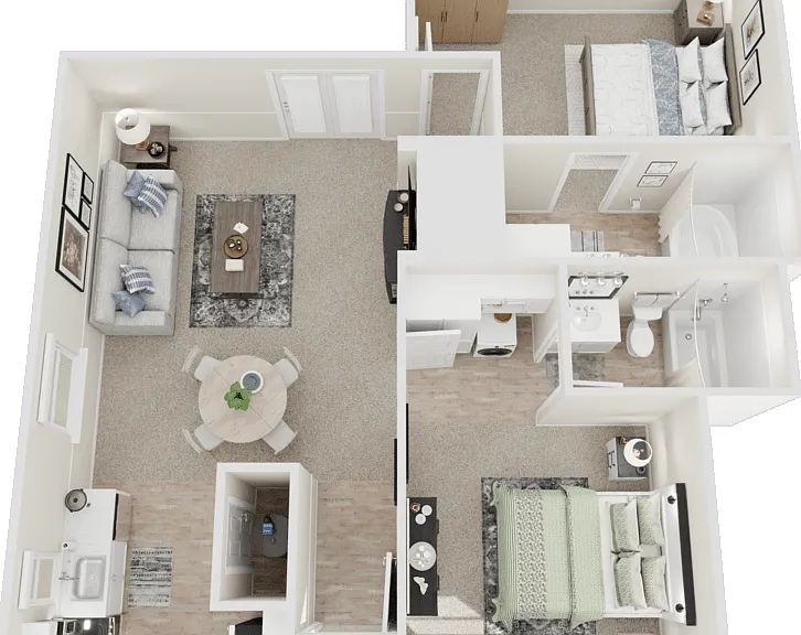 2 Bedroom Floorplan Diagram