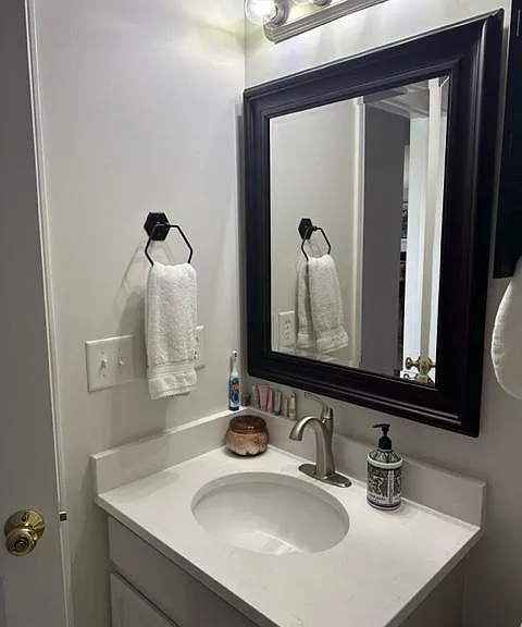 Hall bathroom with updated features