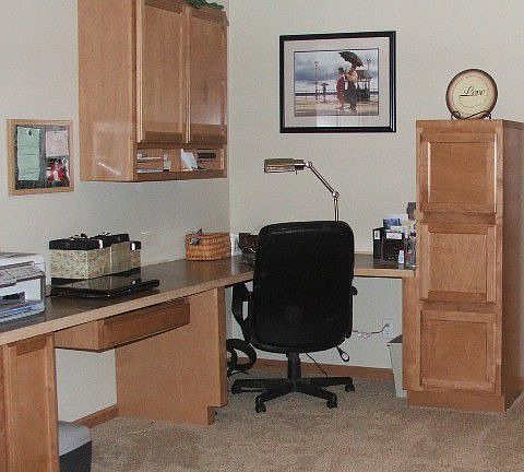 Home office with pocket doors