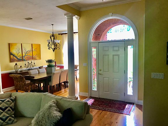 entry and dining room