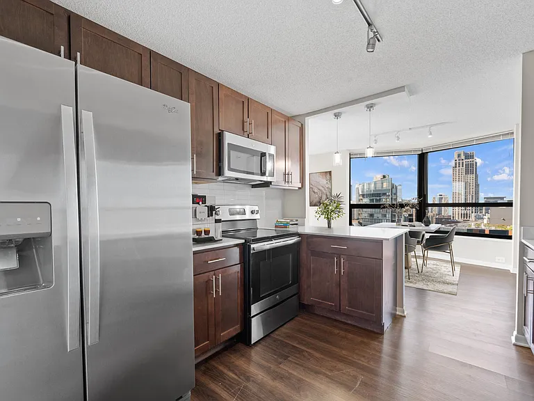 Stainless-Steel Kitchen Appliances at North Harbor Tower in Chicago, IL