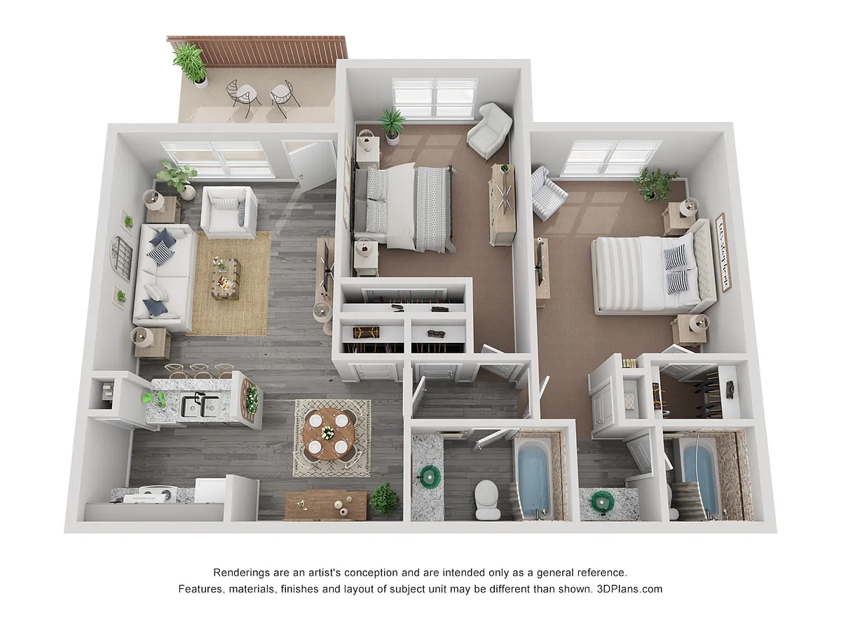 Floor plan 2 Bed 2 Bath Renovated 958 sq ft