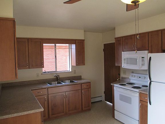Large kitchen with many cabinets (has dishwasher too)