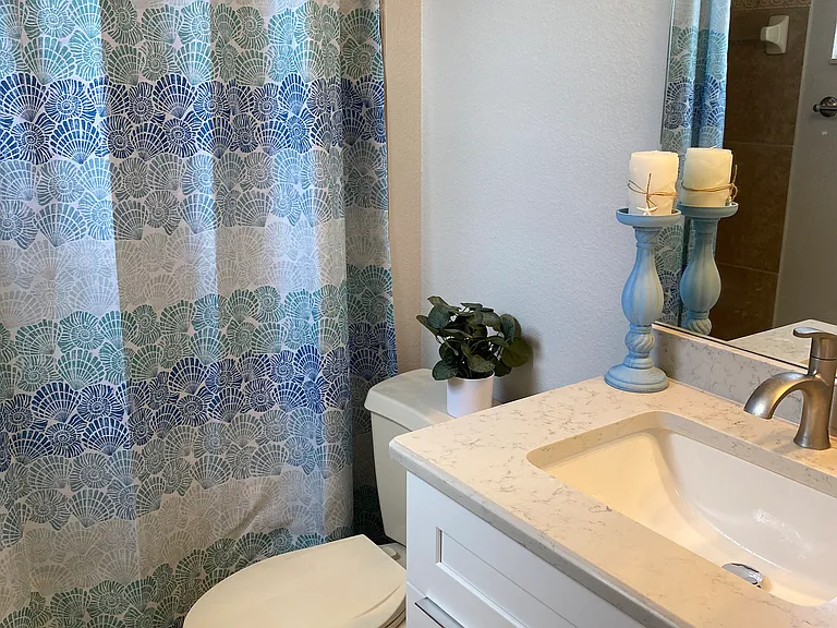 3rd bathroom (Downstairs) with Quartz countertops