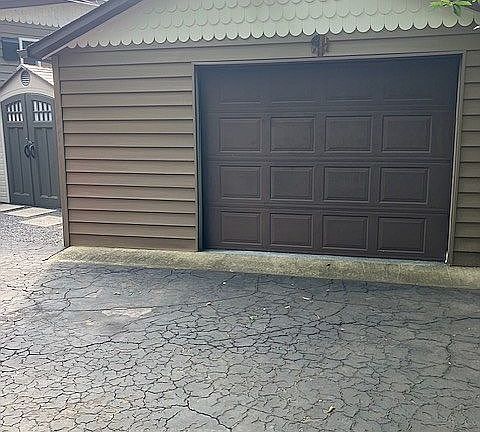 front of detached garage
