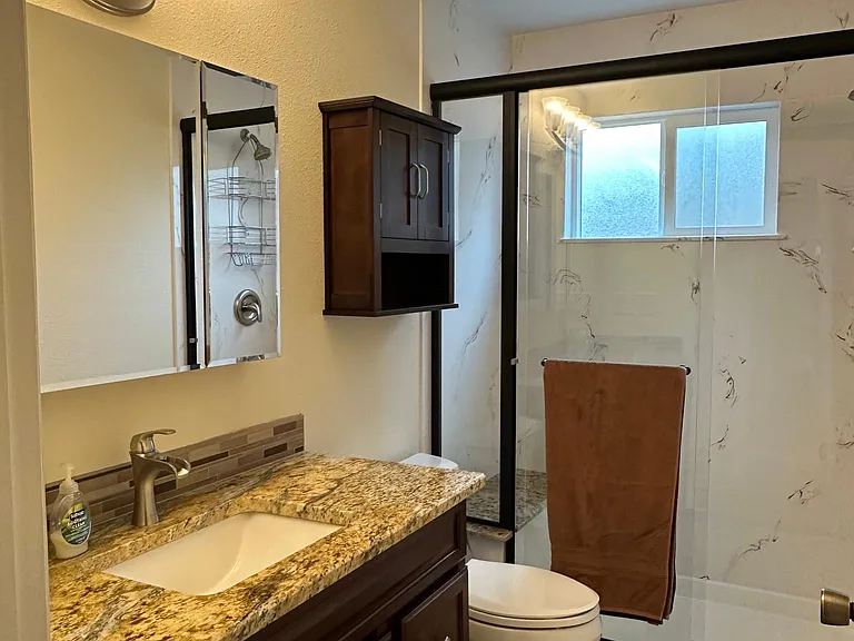 NEW Upstairs Bathroom with Shower.