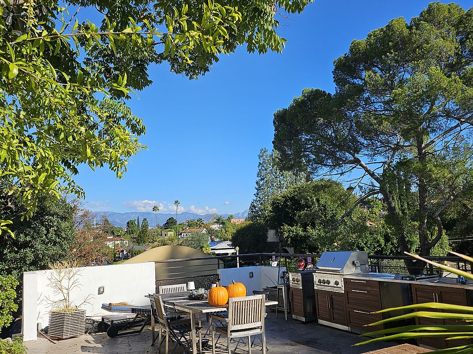 View of San Gabriel mountains from outdoor deck.