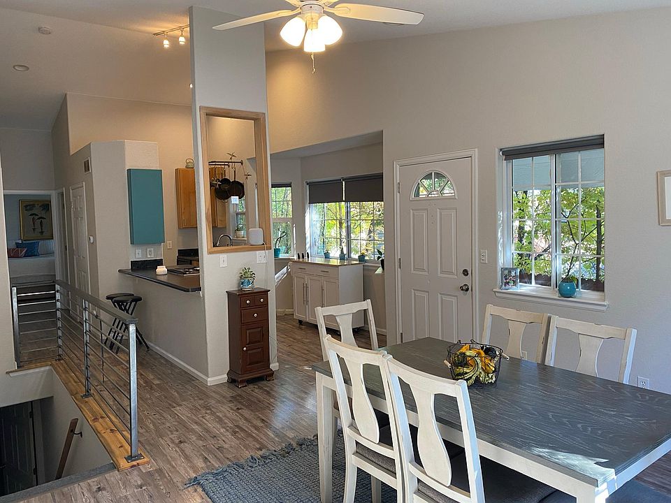 The vaulted ceilings and seven windows in the main living space make this a light and bright welcome to the home.