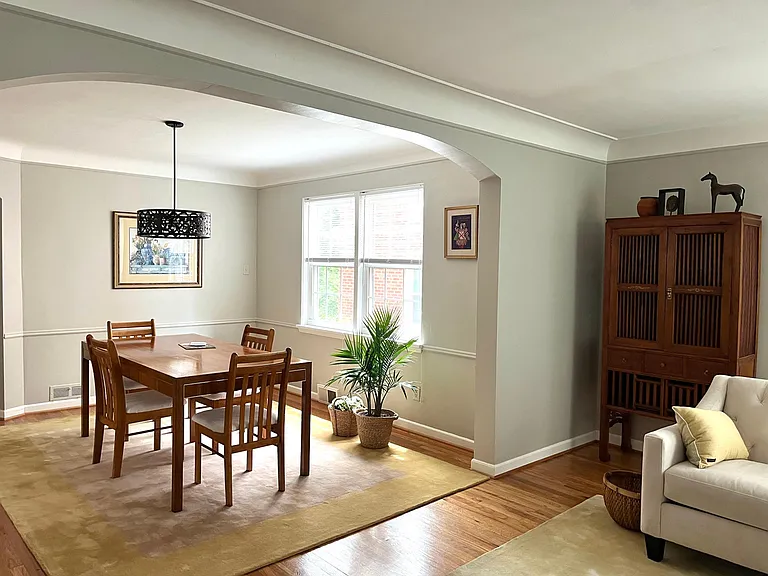 Living room and dining rooms are open to each other.