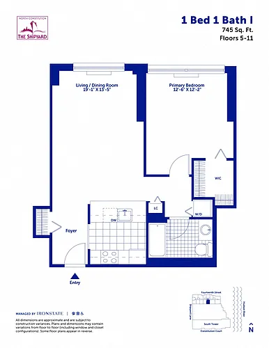 Floor plan 1 Bed 1 Bath I