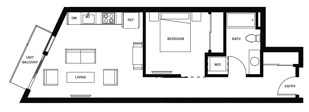 Floor plan Urban 1 Bedroom U7