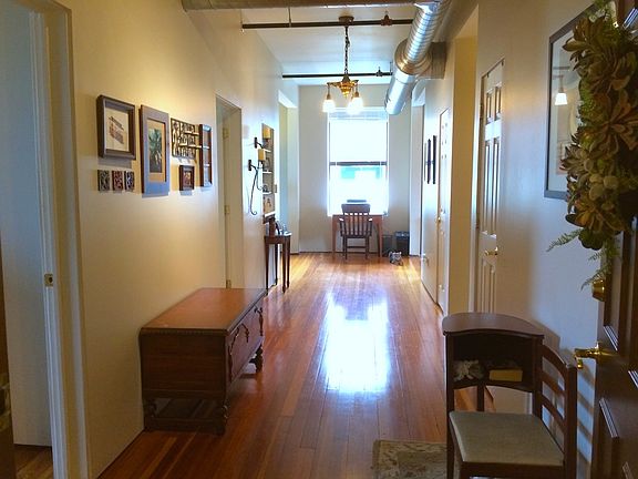 From the front door down the formal hallway