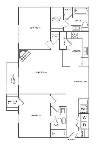 Floor plan Hickory (1200 SF)