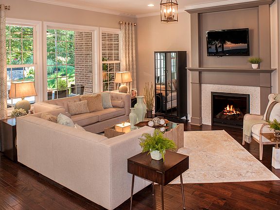 The Hartwell Family Room with hardwood floors