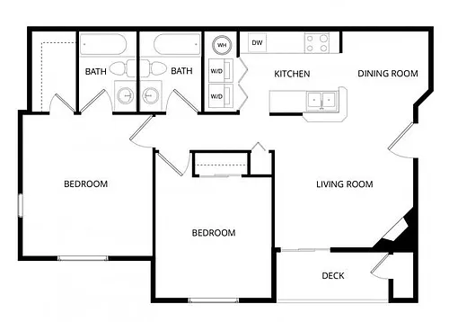 Floor plan Large 2 Bedroom