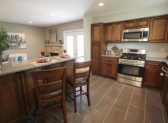 Breakfast bar overlooking the family room