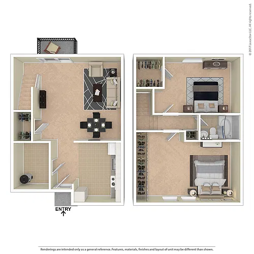 Floor plan Spring Meadow Two Bedroom Townhome