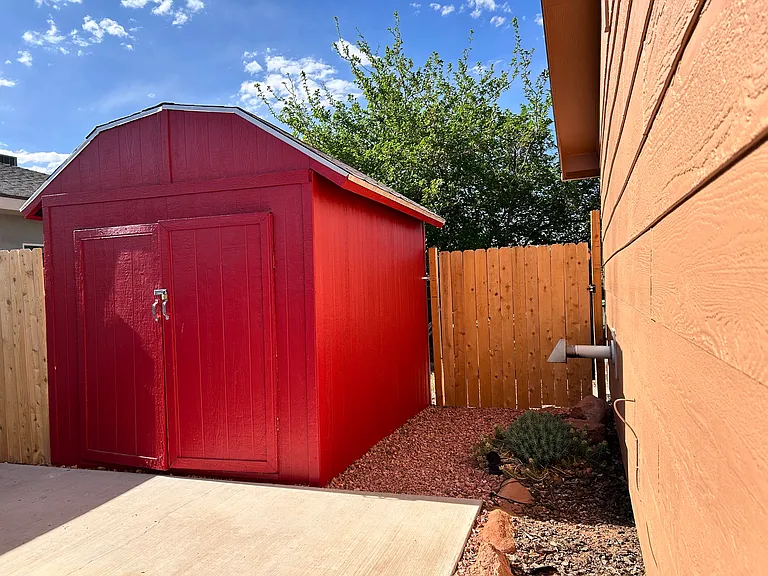 Convenient storage building.