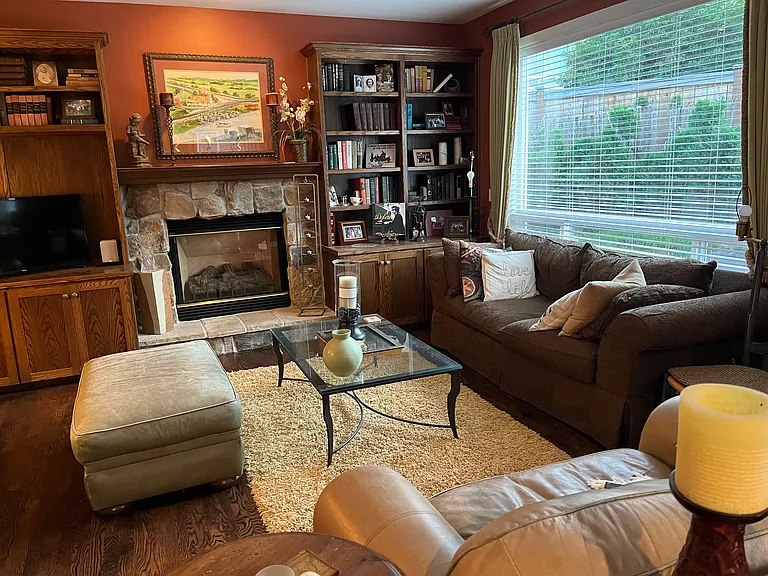 Warm and cozy family room with gas fireplace!