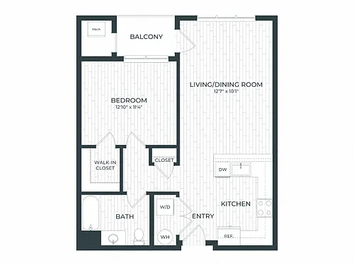 Floor plan A3 | 1 Bed | 1 Bath