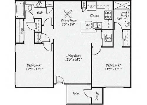 Floor plan Dual Master Renovated