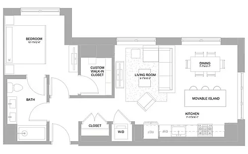 Floor plan 1 Bed/1 Bath-1.1C
