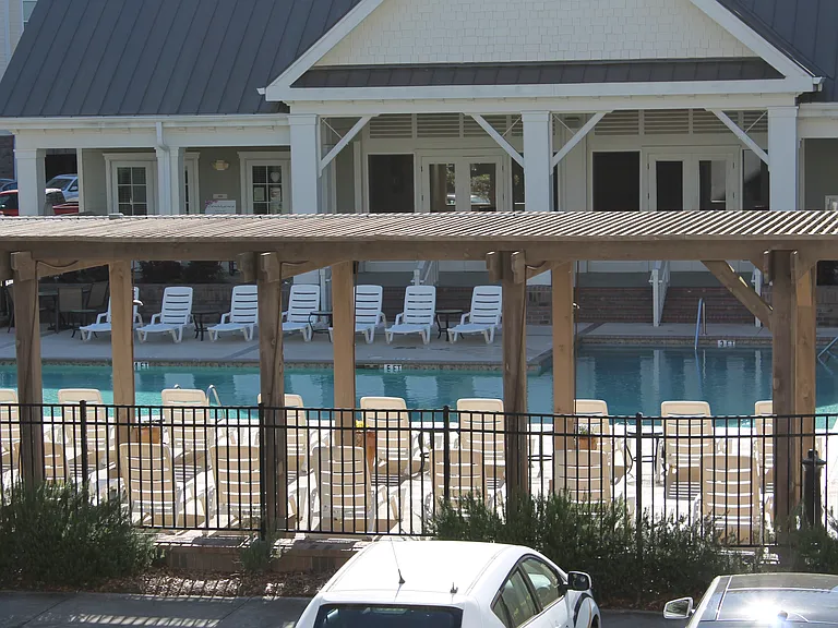 Balcony view of the pool