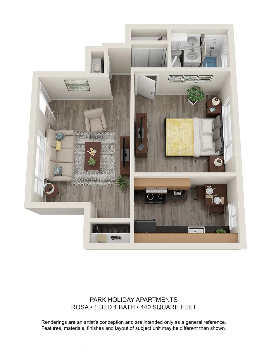 Floor plan 1 Bed 1 Bath