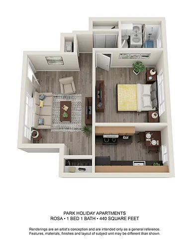 Floor plan 1 Bed 1 Bath