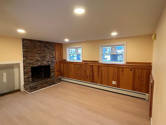 Fireplace is sealed. When completed, there will be a built in bookshelf to the left of the fireplace.