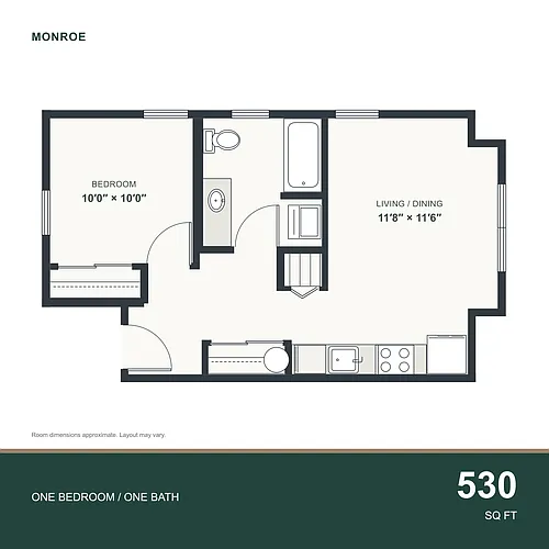 Floor plan One Bedroom B