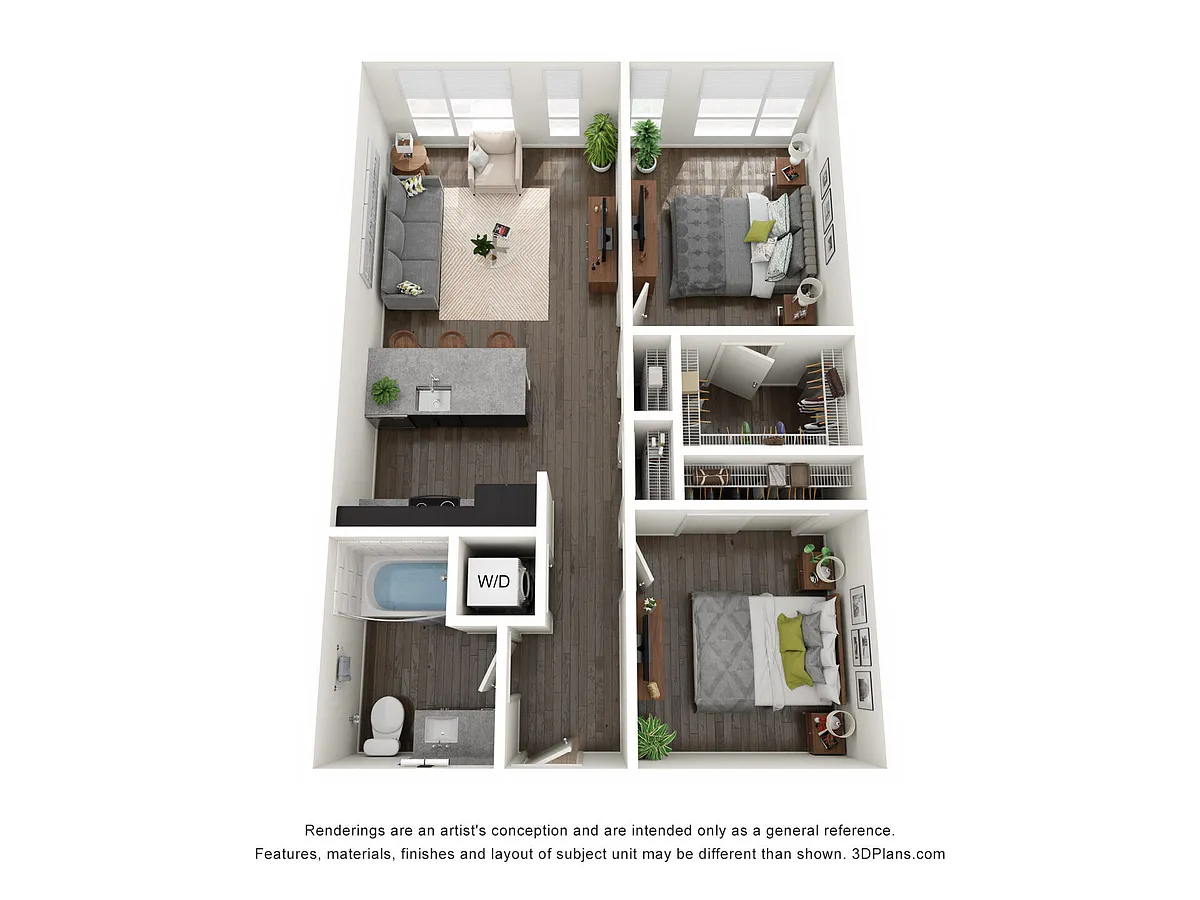 Floor plan 1 Bedroom + Den
