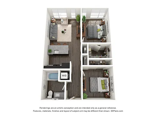 Floor plan 1 Bedroom + Den