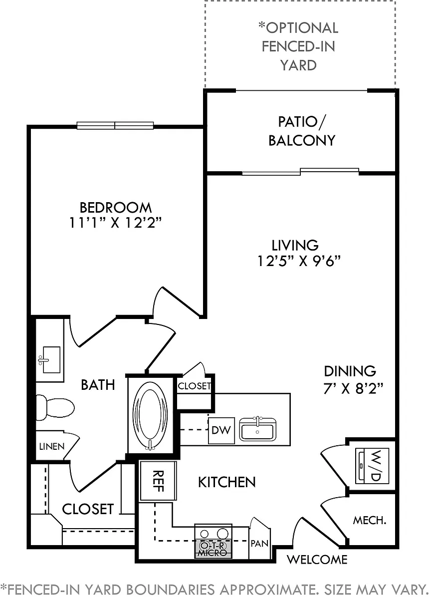 Floor plan Aten with Fenced In Yard