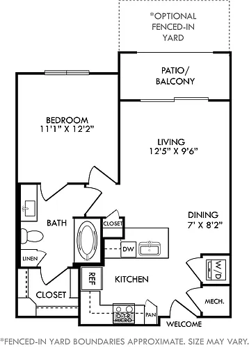 Floor plan Aten with Fenced In Yard