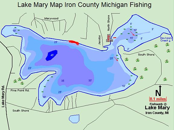 Depth chart of Lake Mary
