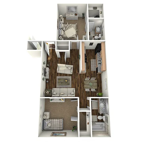 Floor plan B - 2 Bed 2 Bath