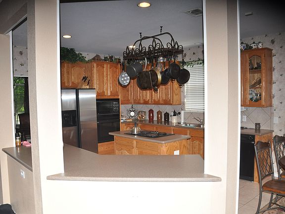 Kitchen overlooking living room