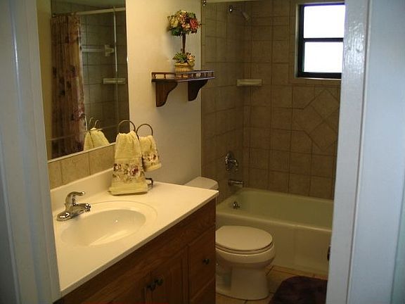 Hickory vanity in 2nd bath