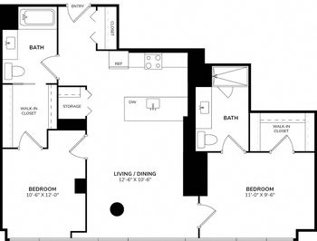 Two Bedroom(1130 SF) - 1505