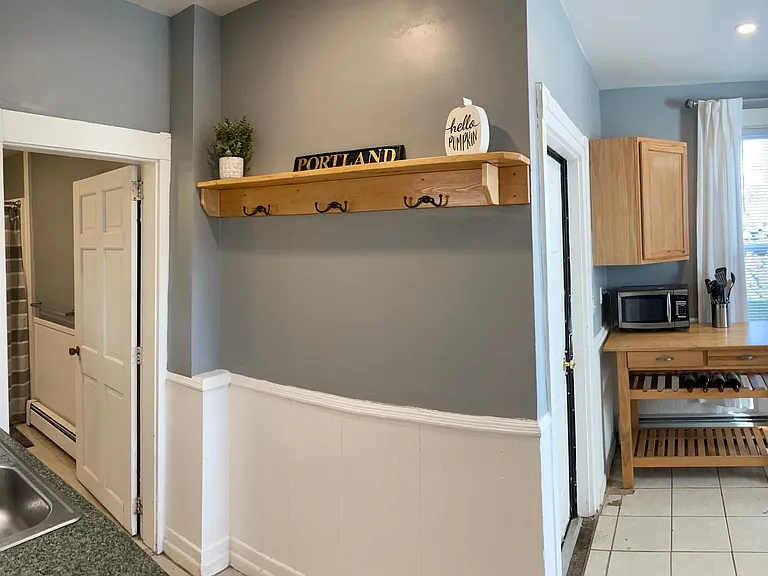 Kitchen with custom shelving