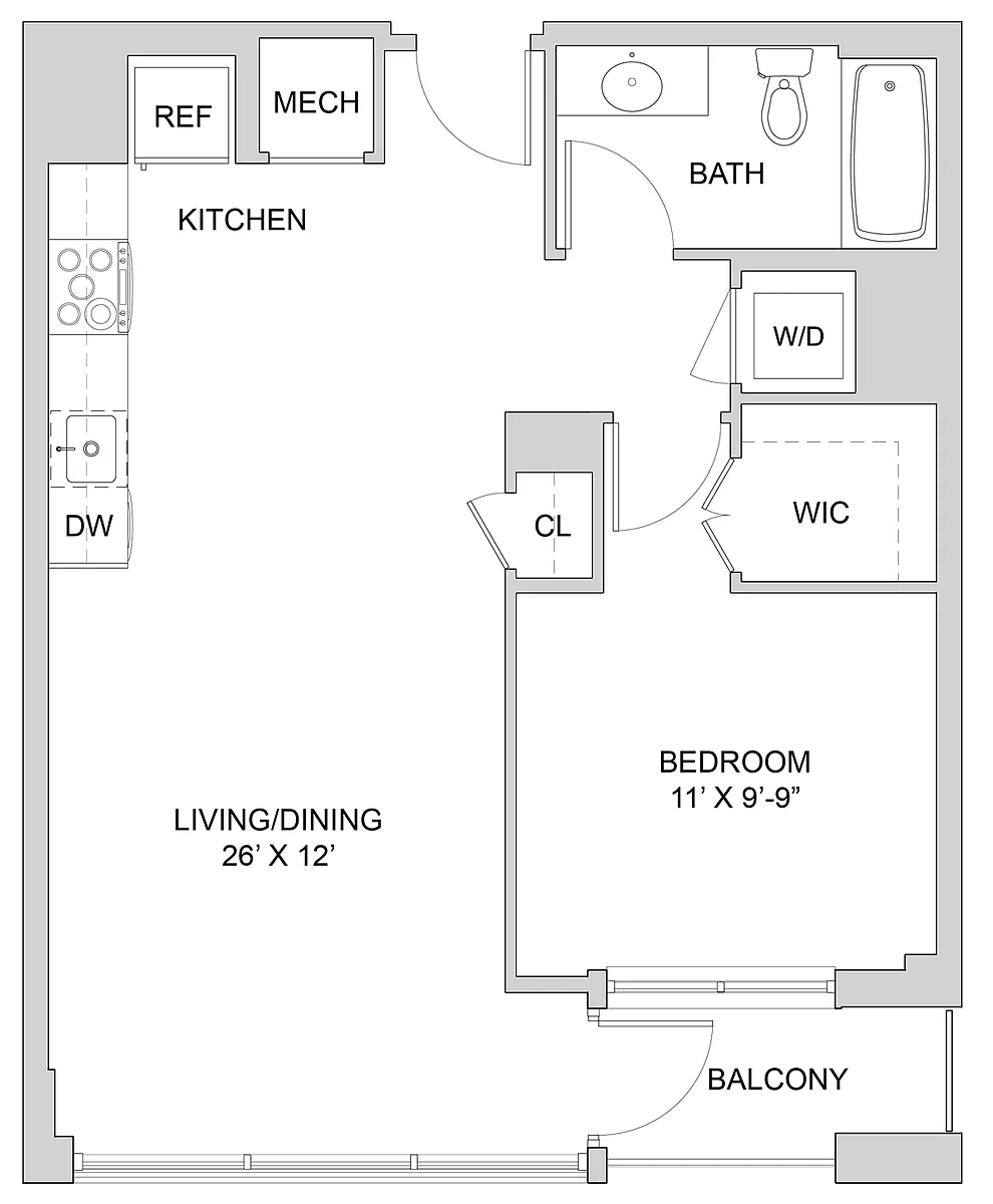 Floor plan 1 Bed_1 Bath-A2_1BR_A