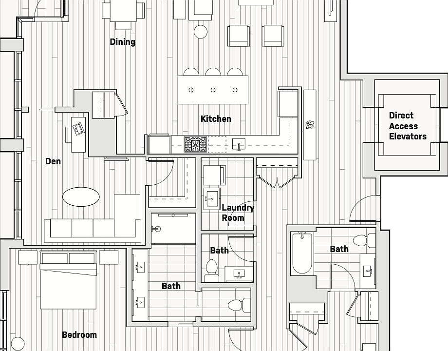 2 Bedroom Den - E1