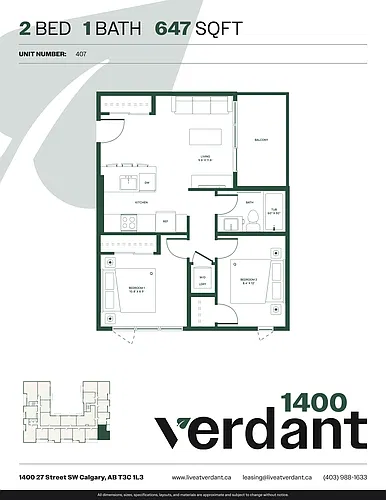 Floor plan 2 Bedroom 1 Bath 2 Bed 1 Bath 3