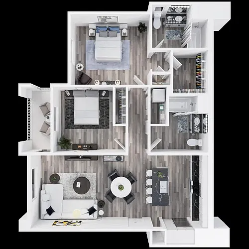 Floor plan Two Bed Two Bath A