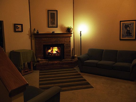 Living room with gas/wood FP