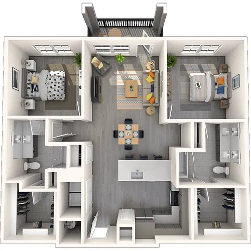 Floor plan B2 2x2 1161-1174 SF