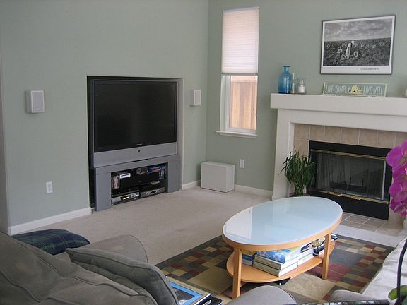 Living room with fireplace